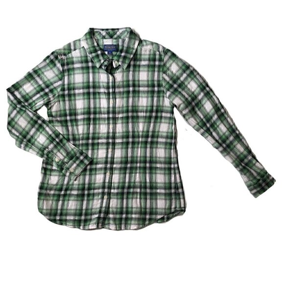 Pendleton Green and Black Lightweight Plaid Shirt Size M - Picture 1 of 5